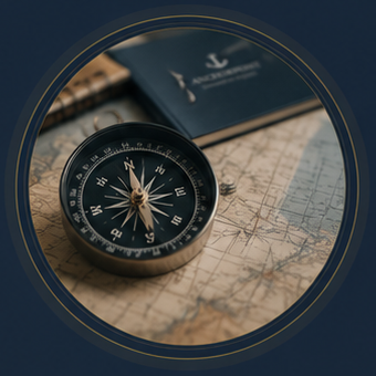 Compass representing principled direction